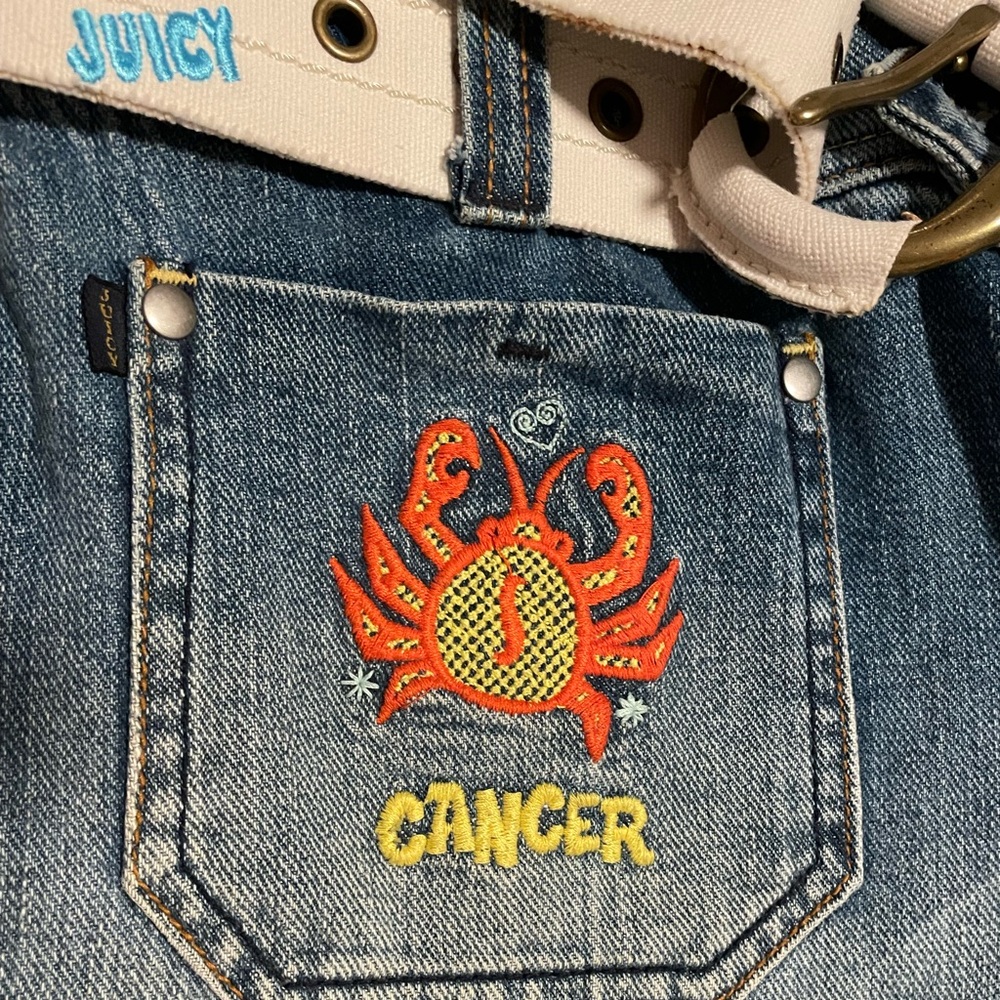 🩷♋️💚RARE Vintage Juicy Couture Jeans with Original Belt + Pins